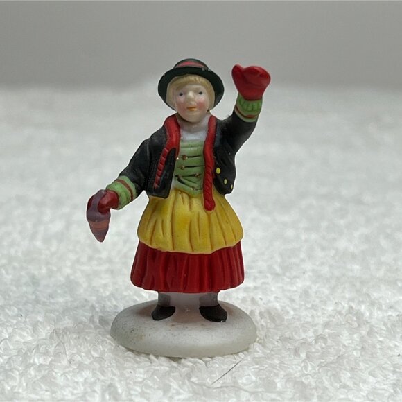 Dept 56 The Toy Peddler - Girl - Alpine Village Loose Figurine 1990 - Picture 3 of 6